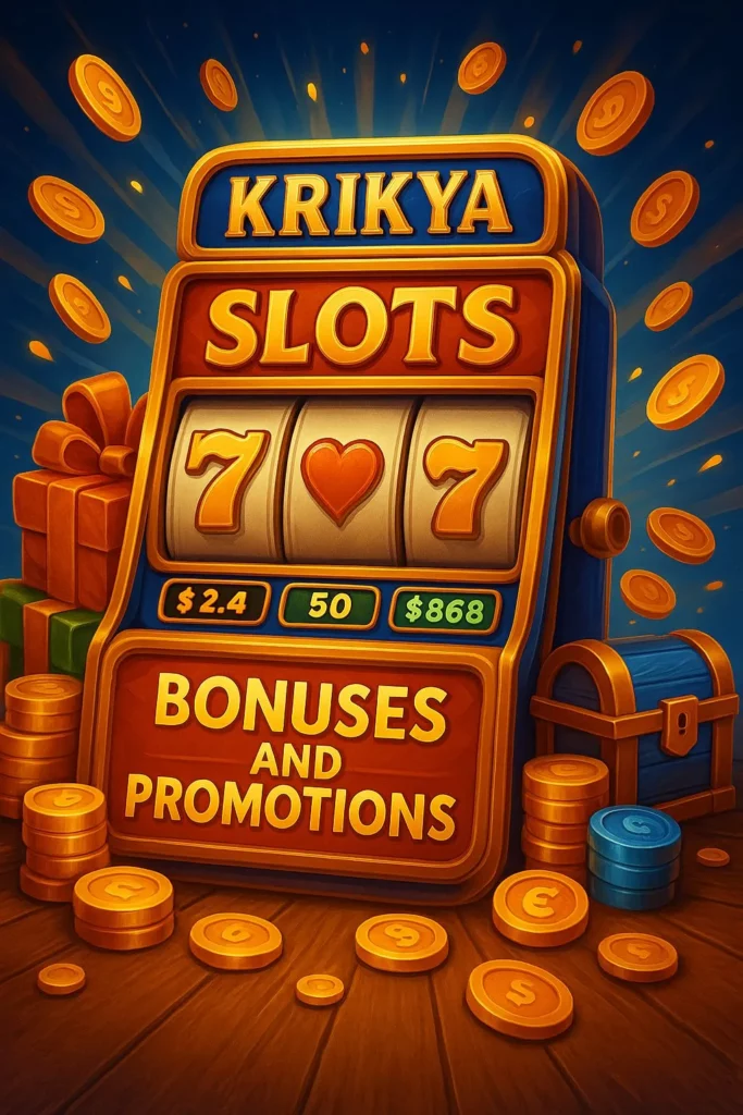 bonuses and promotions from krikya for slots games